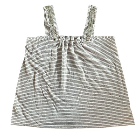 Soft Surroundings Tops - Soft Surroundings Gold Striped Tank Top Metallic Trim Large